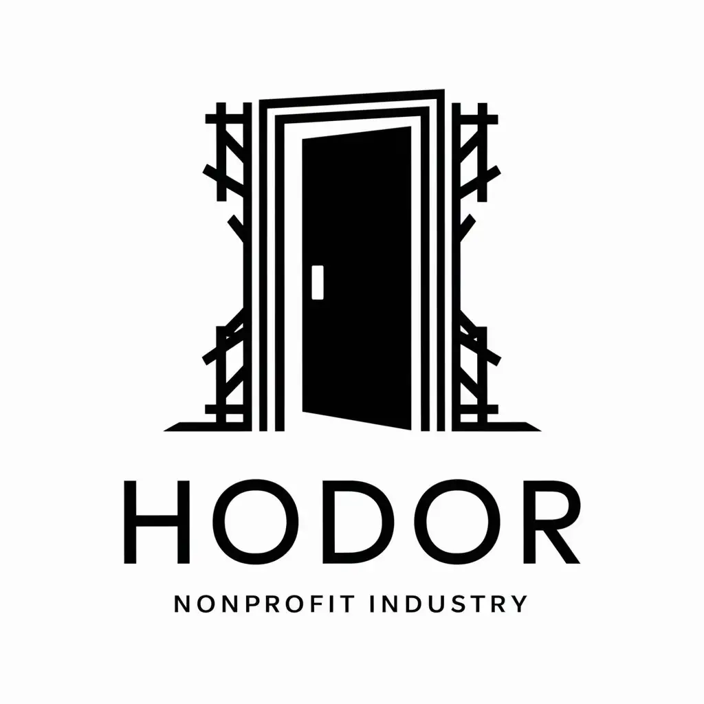 a logo design,with the text "Hodor", main symbol:Door, entrance,complex,be used in Nonprofit industry,clear background