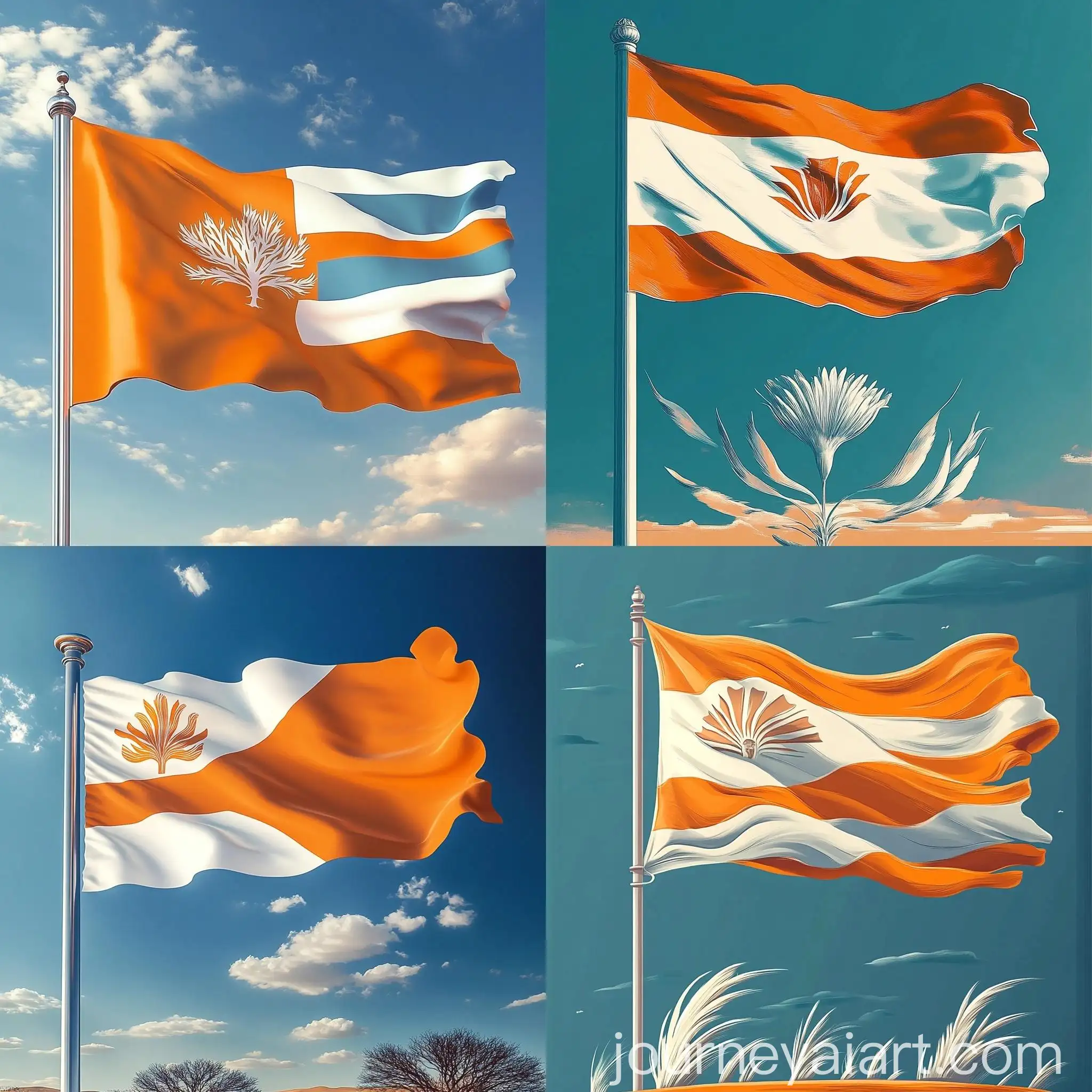 Colorful-Flag-with-Orange-White-and-Light-Blue-Design