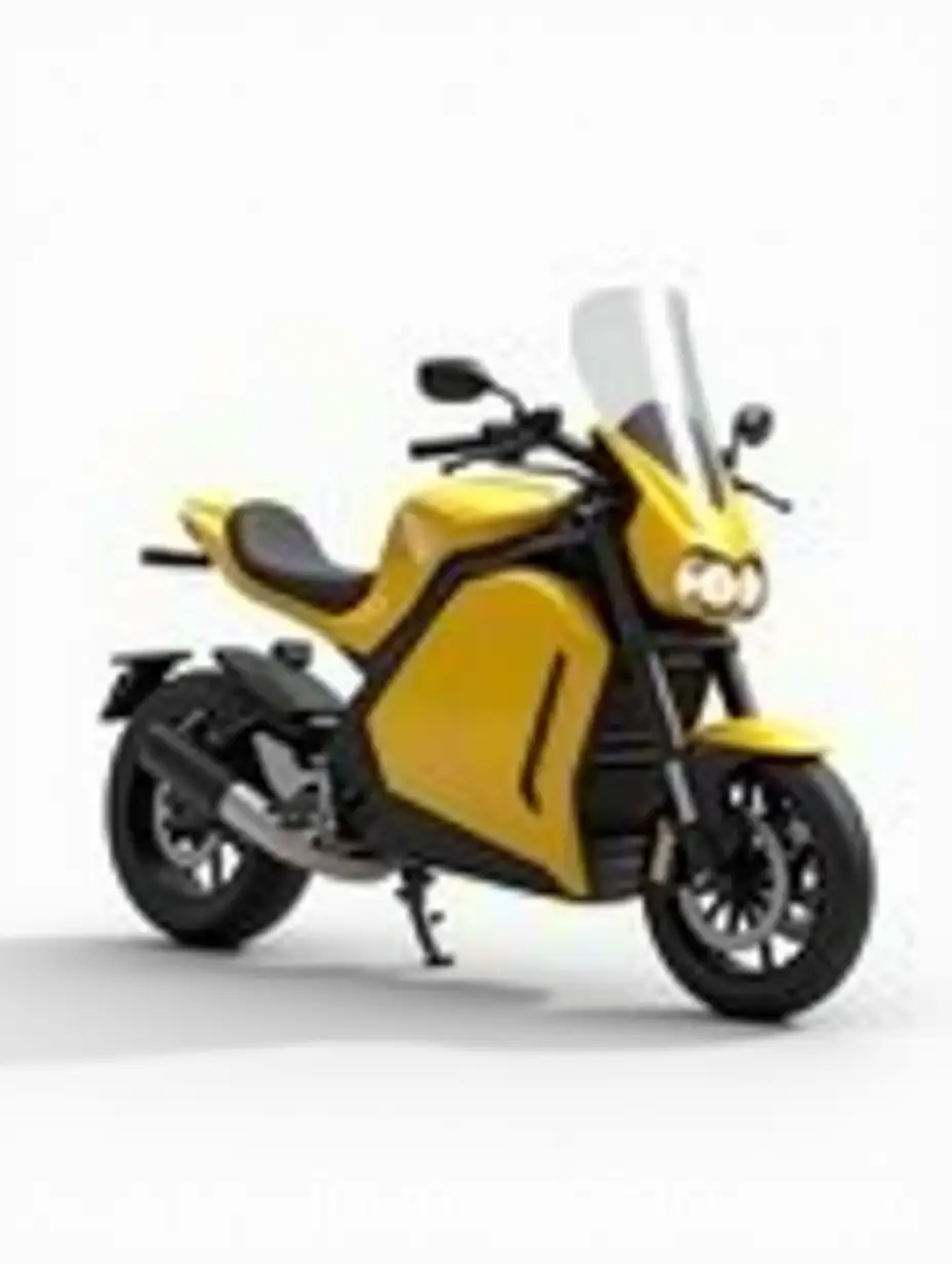 Realistic-Yellow-Electric-Motorbike-on-a-White-Background