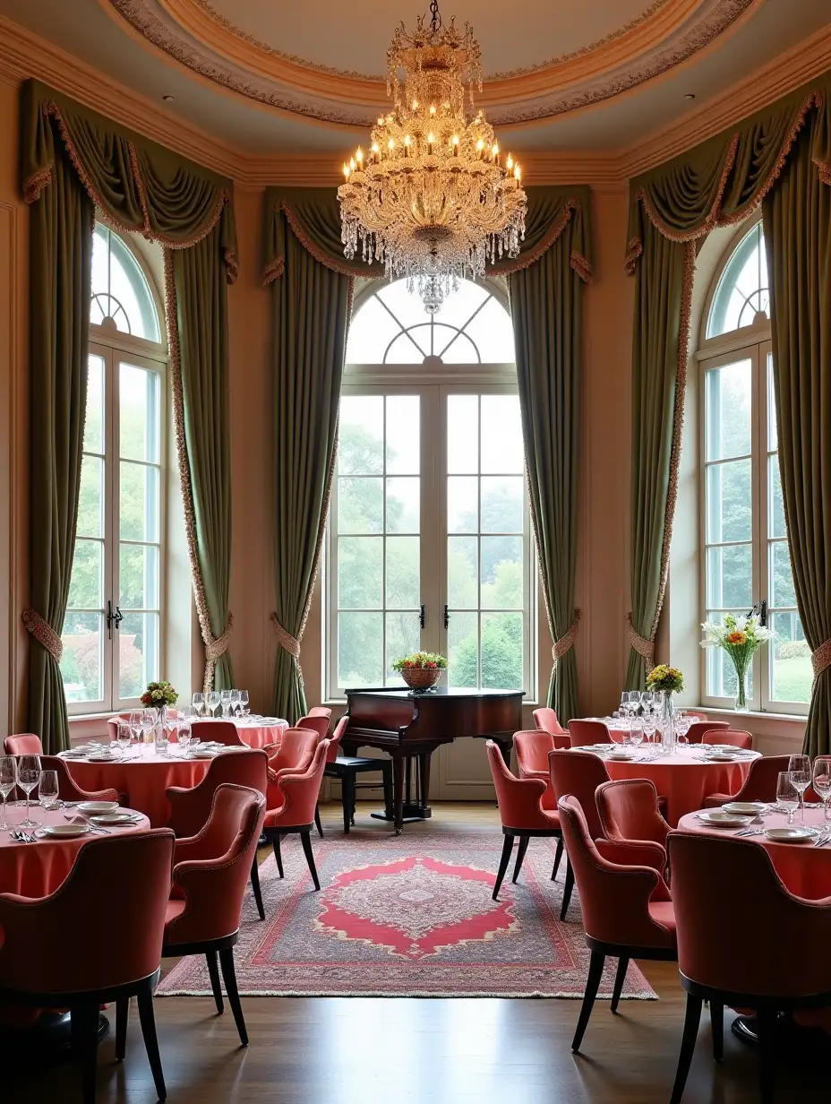 Elegant-Modern-Baroque-Interior-Design-of-a-Luxury-Restaurant-with-Piano-Bar-and-Crystal-Chandelier