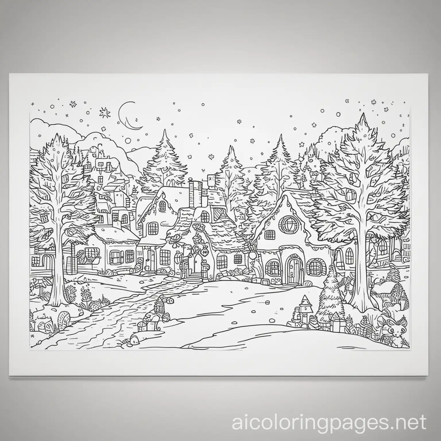 Coloring-Page-Christmas-Joy-with-Simple-Black-and-White-Line-Art