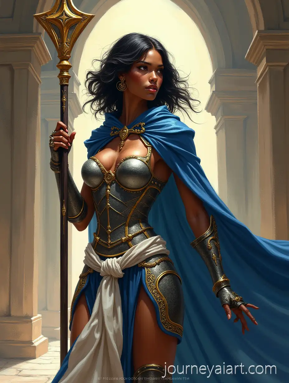 Regal-Black-Woman-Battle-ClericBattle-cleric-with-staff-with-Divine-Staff-in-Abstract-Holy-Valley