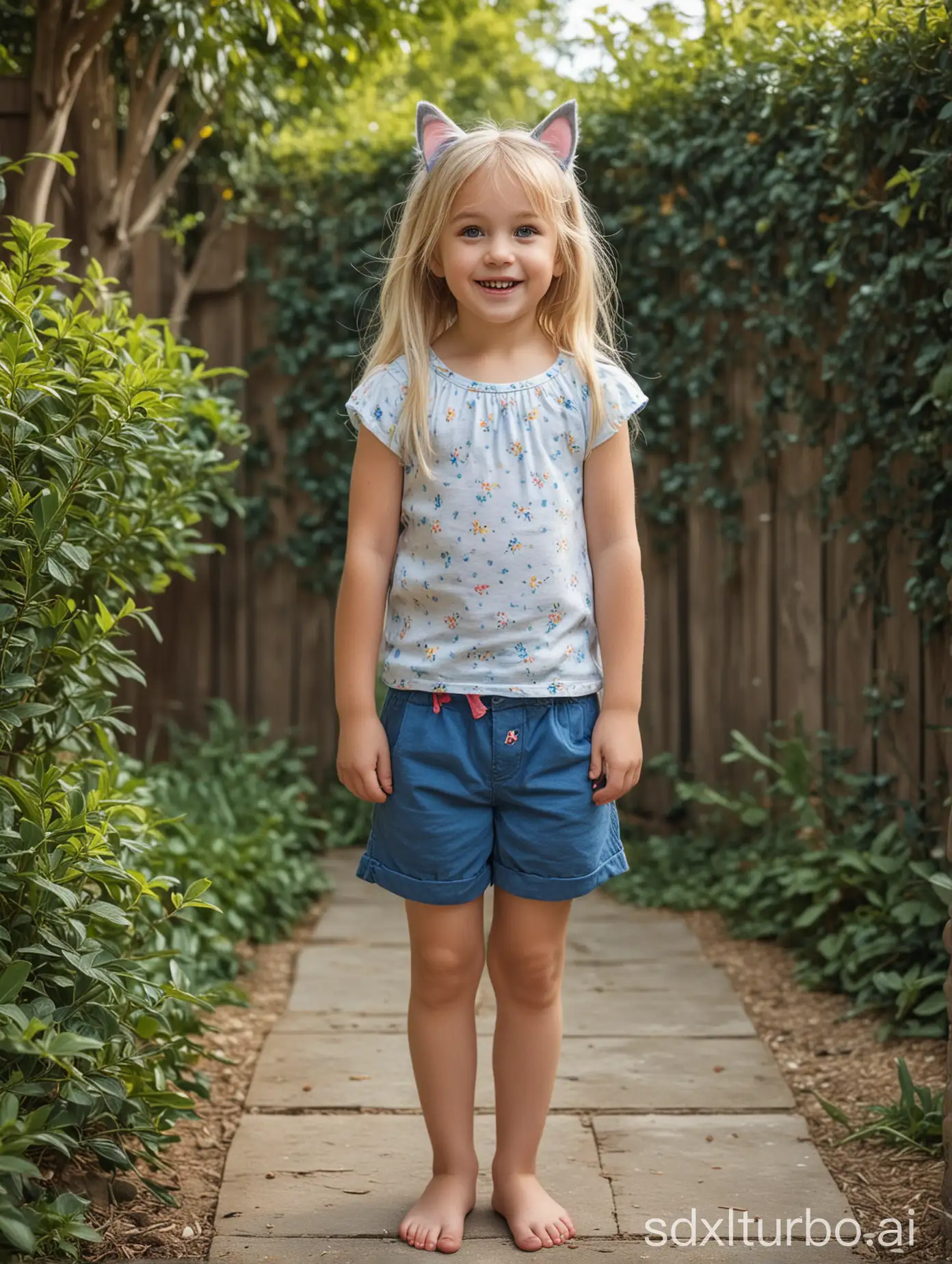 Adorable-5YearOld-Girl-with-Cat-Ears-in-Sunny-Garden