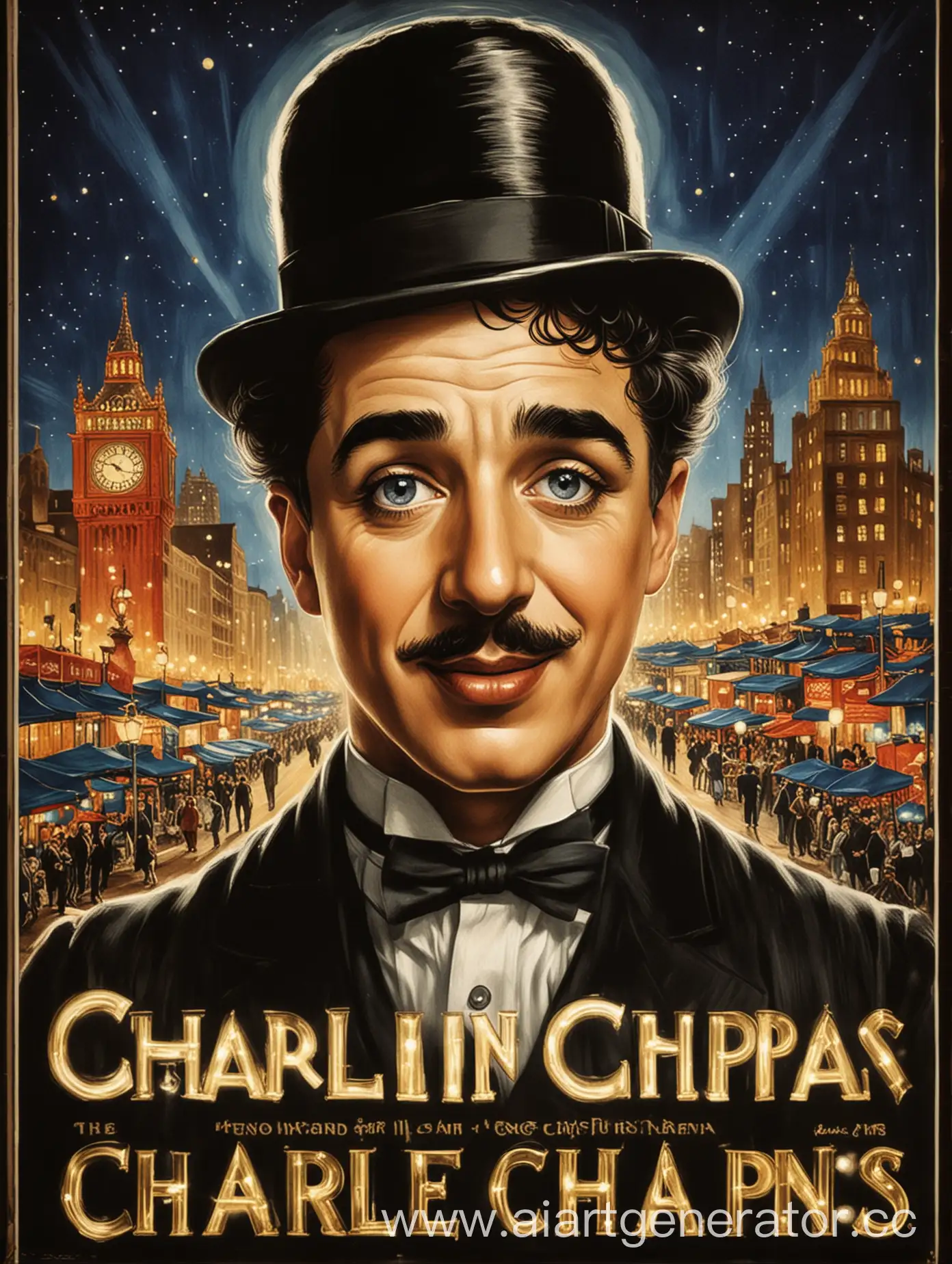 City-Lights-Movie-Poster-Featuring-Charlie-Chaplin-in-Classic-Style