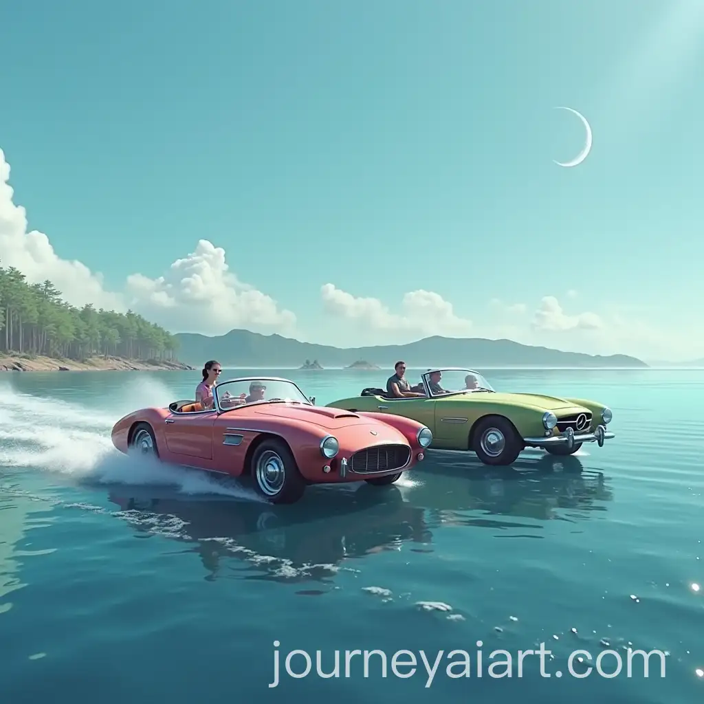 Cars-on-the-Sea-Surreal-Floating-Vehicles-in-an-Ocean-Setting