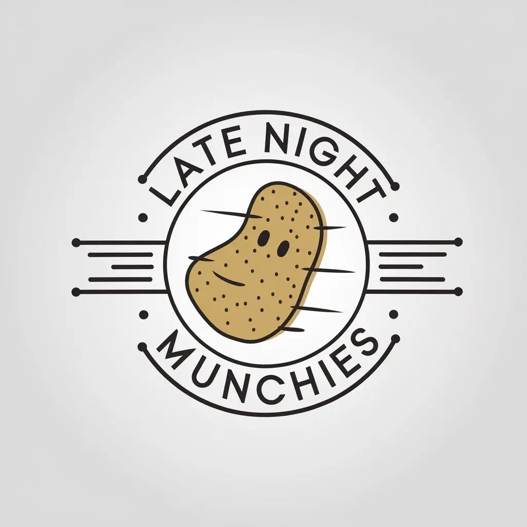 LOGO Design for Late Night Munchies Minimalistic Potato Chip Symbol for Restaurant Industry