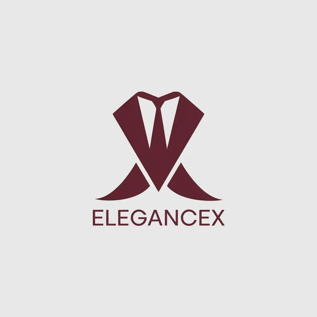 LOGO Design for EleganceX Dark Red Black Minimalistic Vector Logo for Automotive Industry