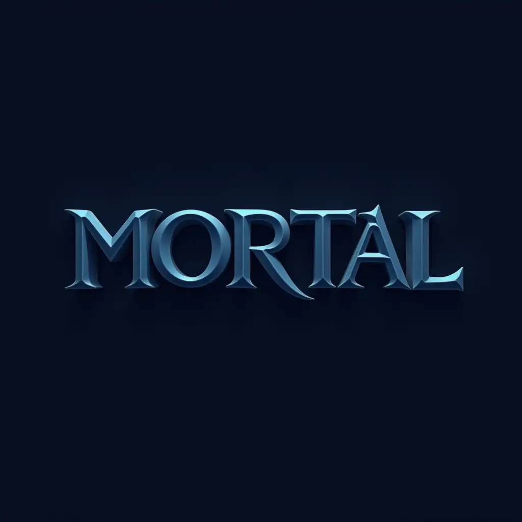 can you make me a logo using 'MORTAL' on and an inverted 'MORTAL' overlapping each other and use dark blue color and add an outline for the letters and make it 3D. Do not add background