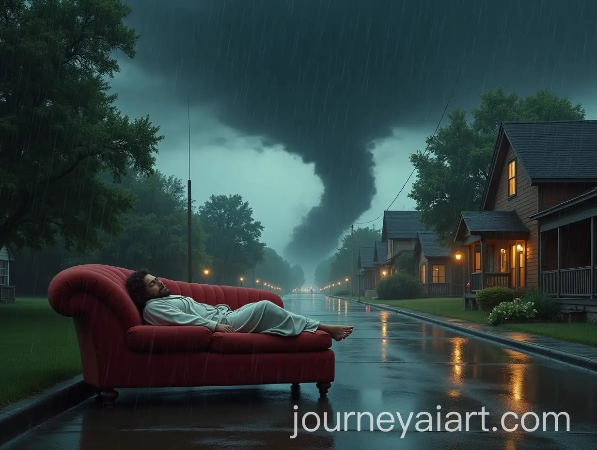Jesus-Sleeping-Peacefully-on-a-Red-Sofa-Amidst-a-Tornado-in-a-Stormy-Town