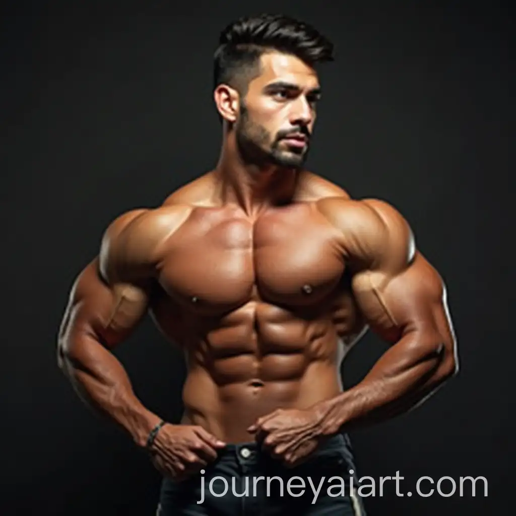 Handsome-Latino-Bodybuilder-FlexAI-Art-Prompt-Expansioning-Muscles-in-Studio
