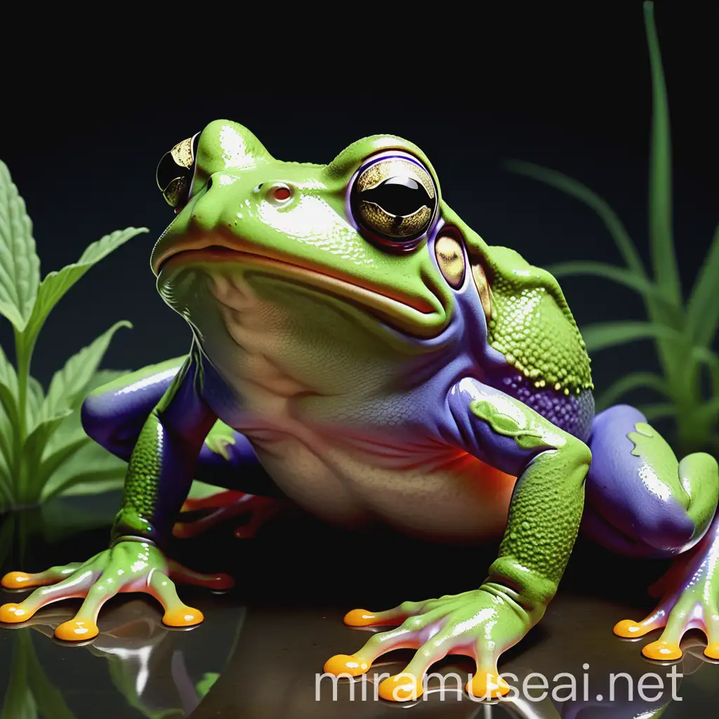 Ultra Realistic Frog Sitting on a Lily Pad