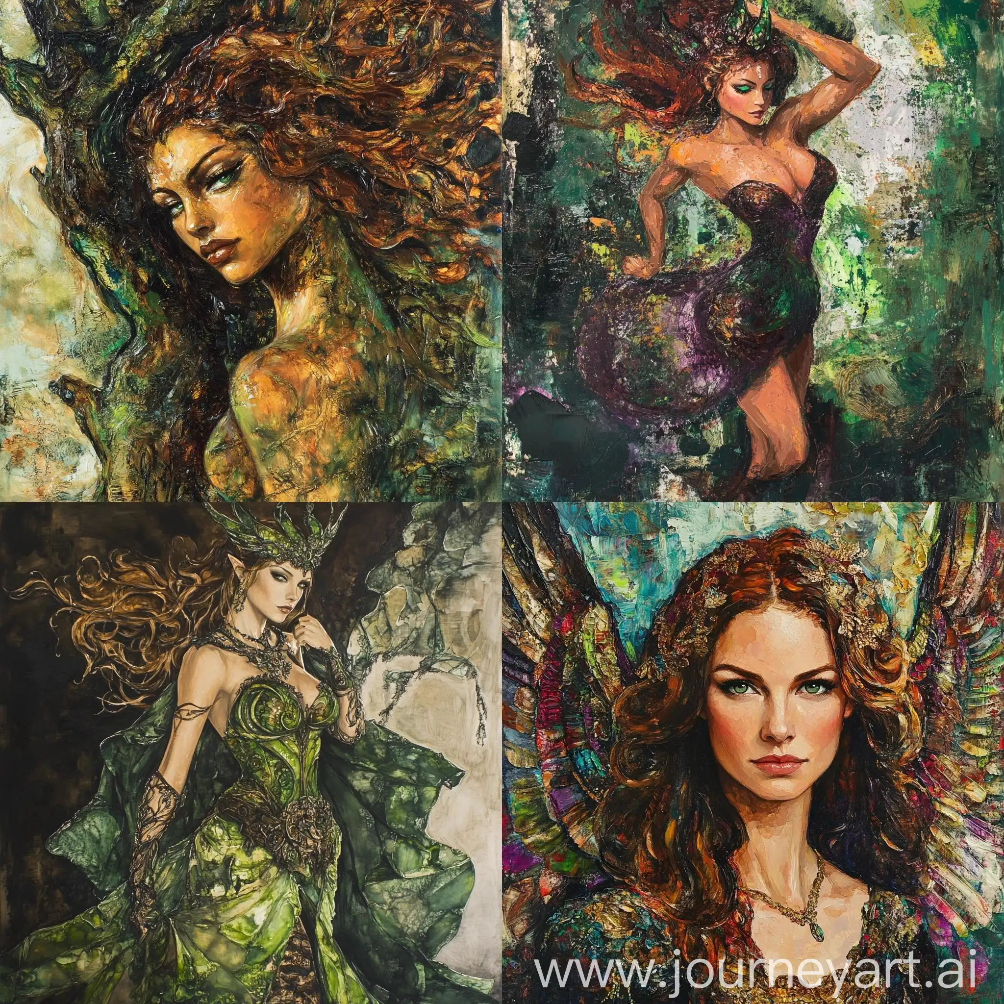 Supernatural-Goddess-Painting-with-Elegant-Features-and-Mythological-Influence