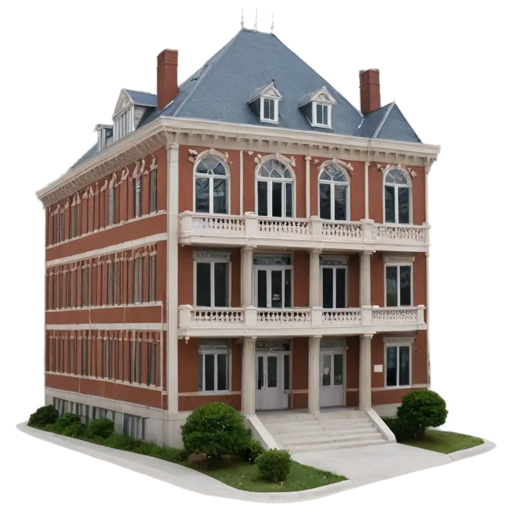 Small-City-Hall-Building-3-Floors-High-PNG-Image-HighQuality-Transparency-for-Professional-Use