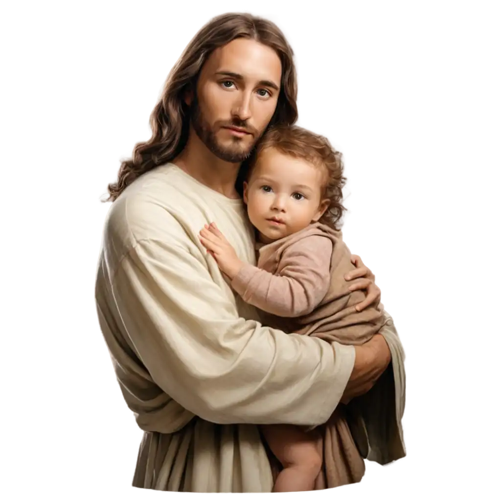 Lord-JesusPNG-Image-Usage-Scenarios-Holding-a-Small-Child-PNG-Image-HighQuality-Versatile-for-Diverse-Uses