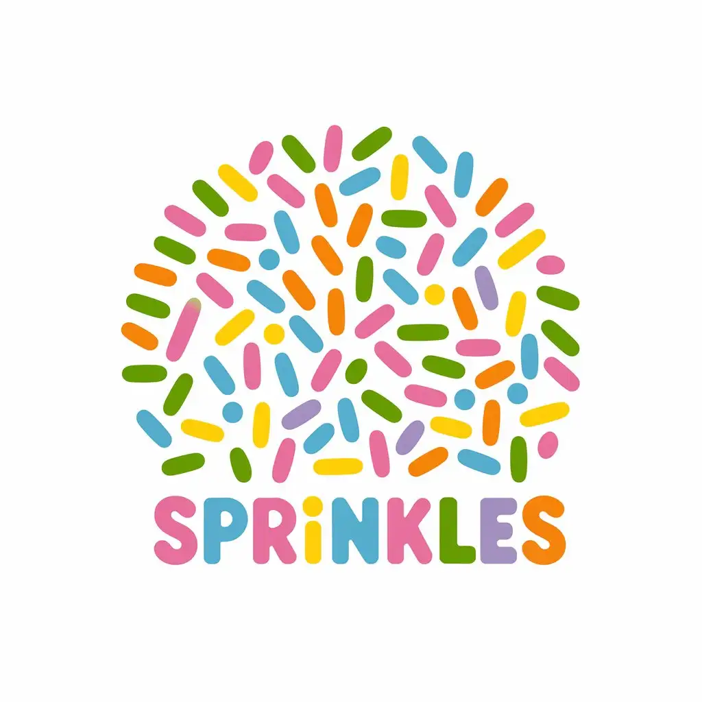 LOGO Design for Sprinkles Cute Colorful Sprinkles with White Background and Playful All Caps Text