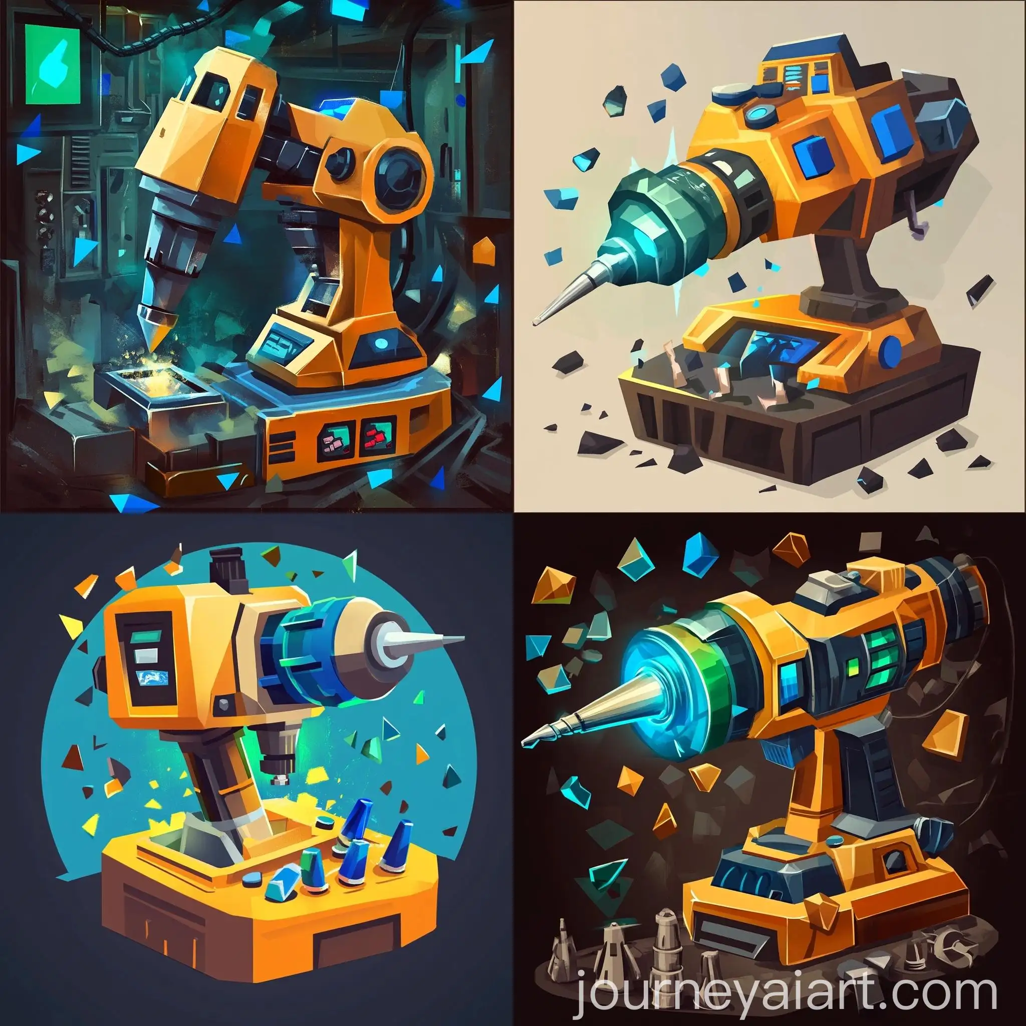 Android-Game-Icon-with-Drill-Machine-Digital-Art