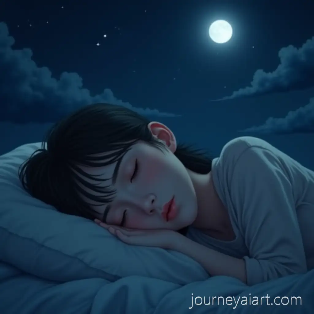Young-Woman-Sleeping-Peacefully-Under-the-MoonlitSleeping-woman-under-moonlight-Night-Sky