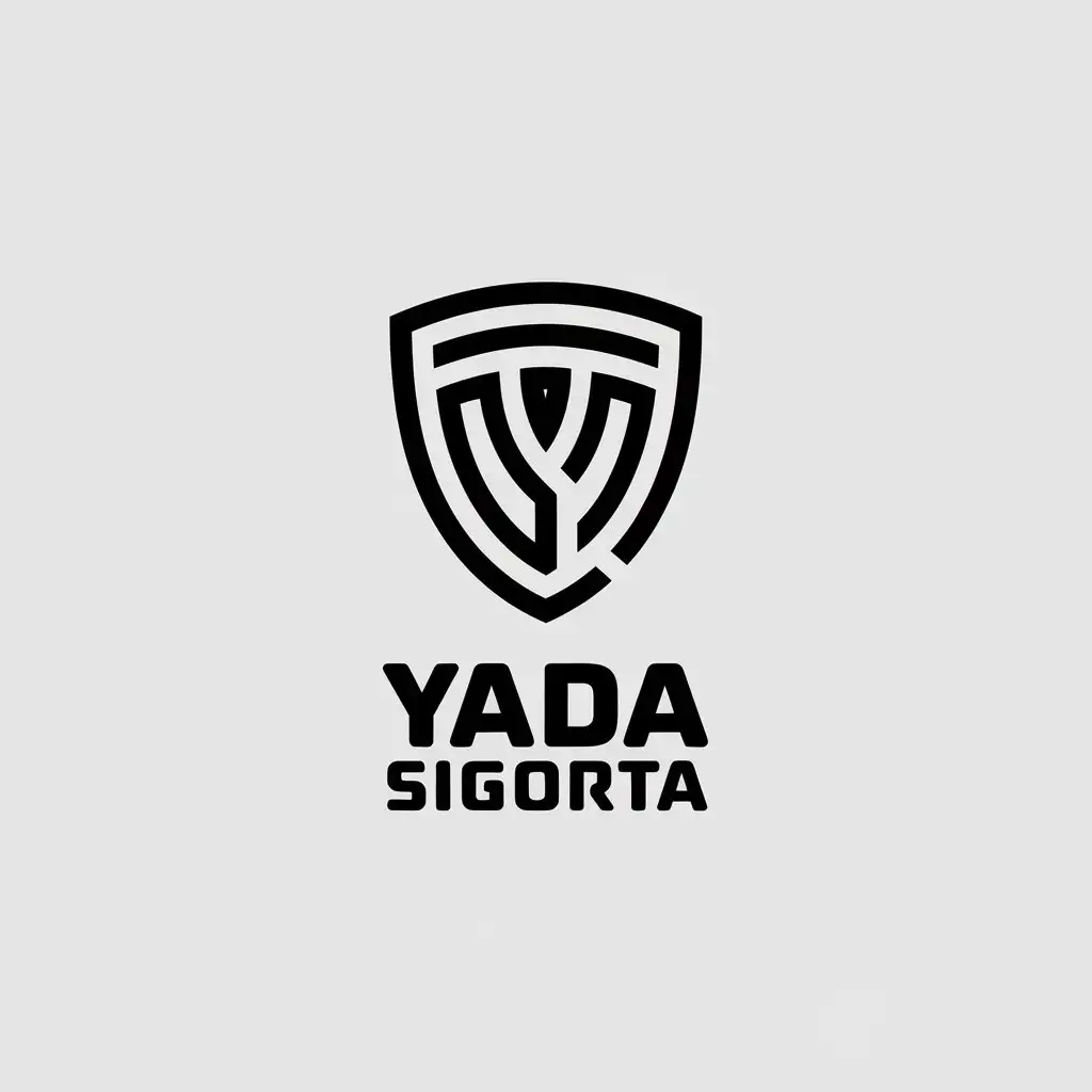 LOGO Design for YADA Sigorta Minimalistic Shield Symbol with Clear Background