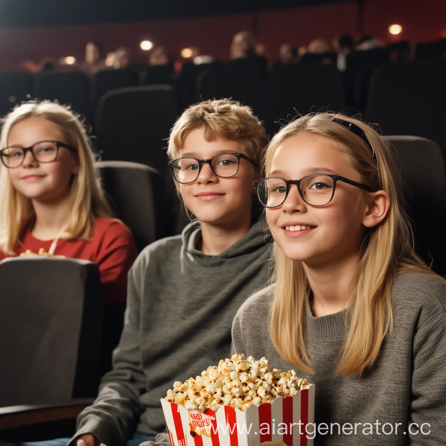 Teenage-Friends-Enjoying-Movie-Theater-Experience-with-Popcorn