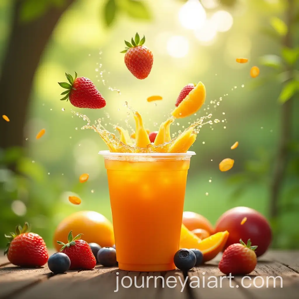 Vibrant-Fruit-Juice-Splash-in-Natural-Outdoor-Setting-with-Colorful-Fruits-Flying-Around