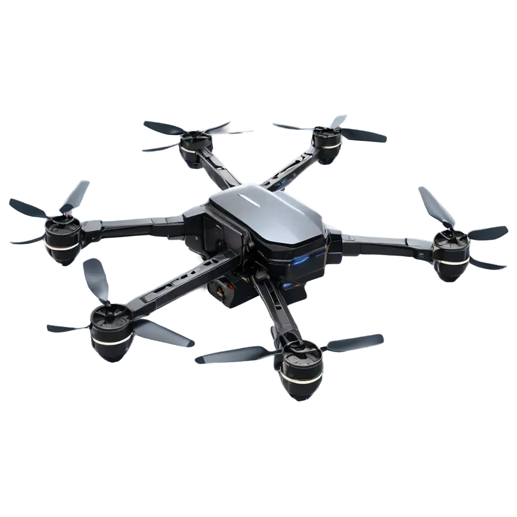 Futuristic-Drone-PNG-Image-with-LED-Lights-and-Sensors-Transparent-Background-for-HighQuality-Design-Use