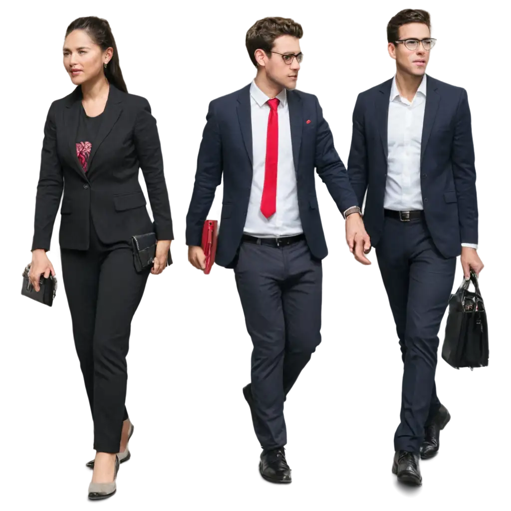 PNG-Image-of-6-Business-People-Walking-Inside-a-Building-from-the-Front-for-Professional-Use