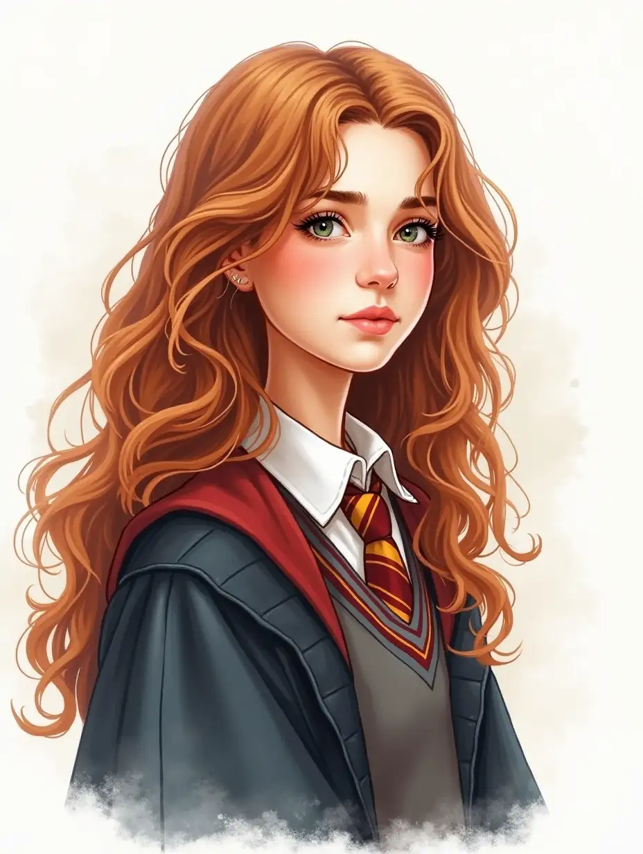 Hermione Granger in watercolor style