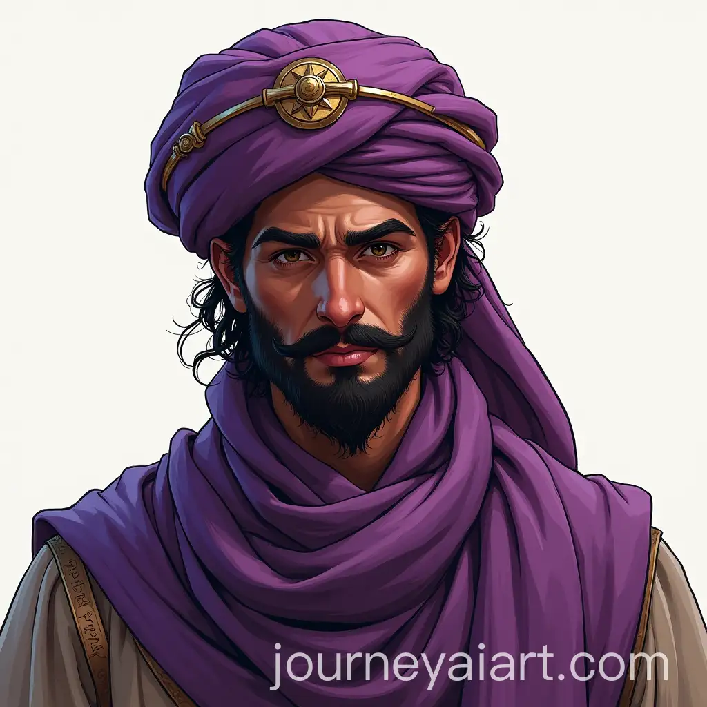 Mysterious-Arabic-Man-in-Turban-and-Purple-Attire