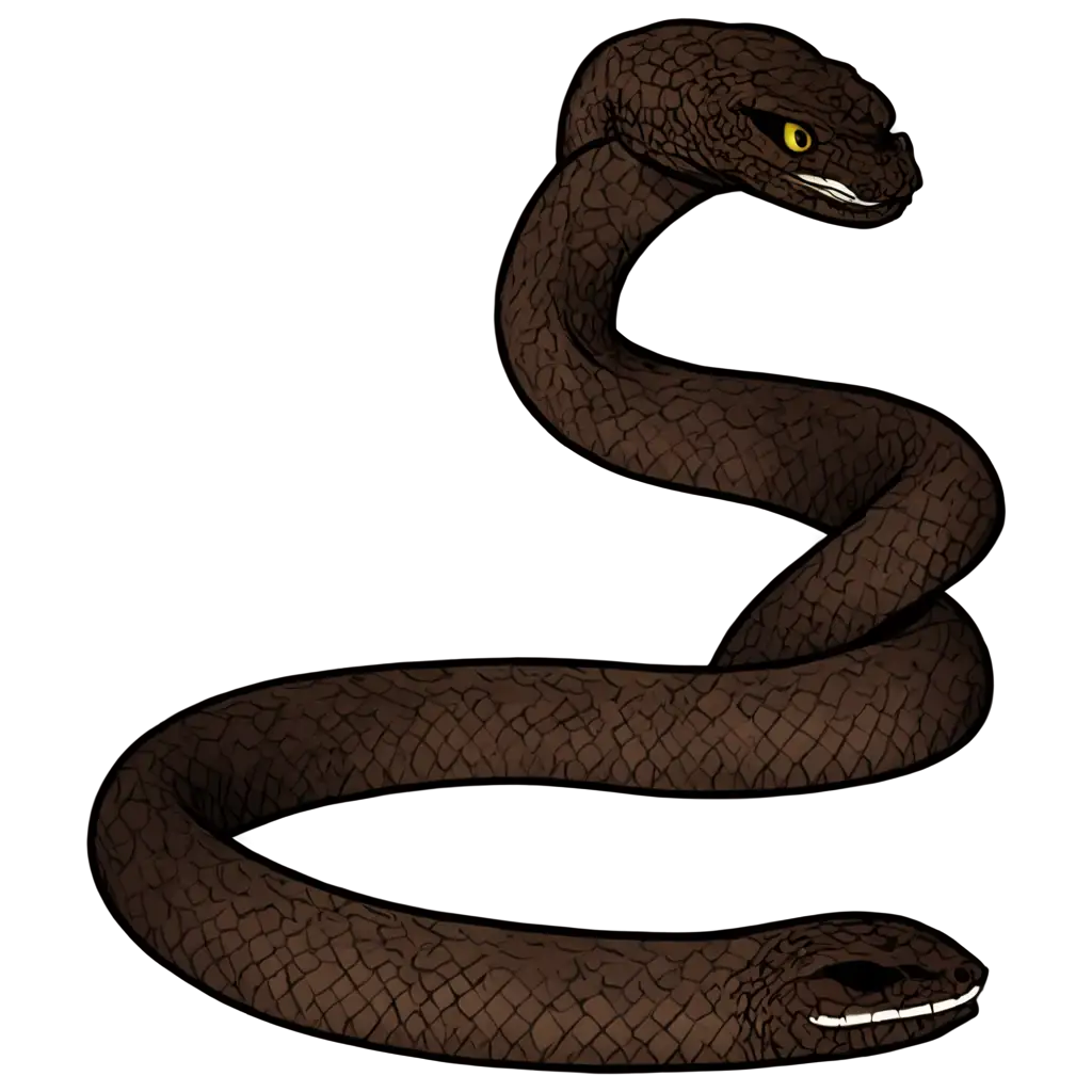 Headless-Brown-Snake-PNG-in-Comic-Book-Style-for-Digital-Art-Designs