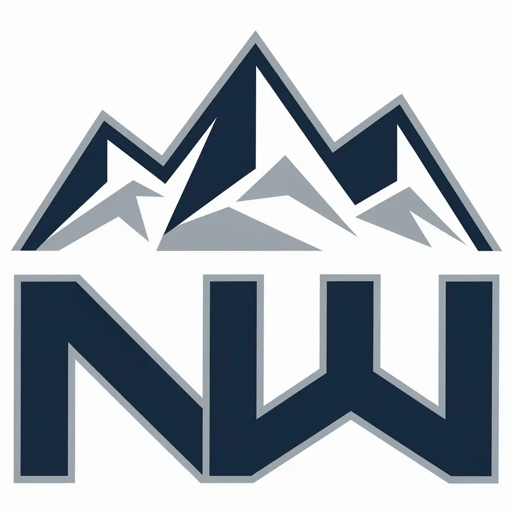 a vector logo design,with the text "NW", main symbol:NW,Moderate,be used in ski resort industry,clear background