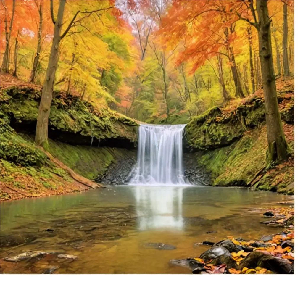 Stunning-Waterfall-in-Autumn-Forest-HighQuality-PNG-Image-for-Nature-Lovers