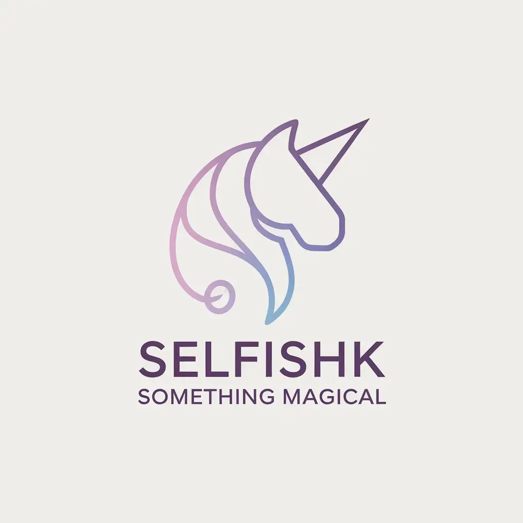 LOGO Design for Selfishk Minimalist Unicorn Icon with Pastel Colors and SelfLove Theme