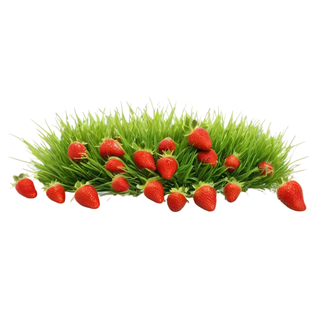 Beautiful-Grass-with-Strawberries-Lying-in-It-PNG-Image-for-Nature-and-Food-Art