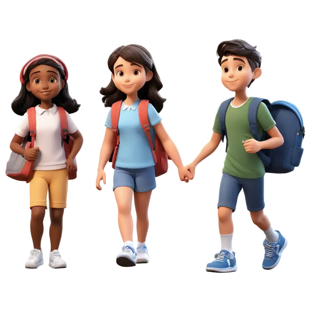 Boys-and-Girls-Going-to-School-3D-Cartoon-Illustration-in-PNG-Format