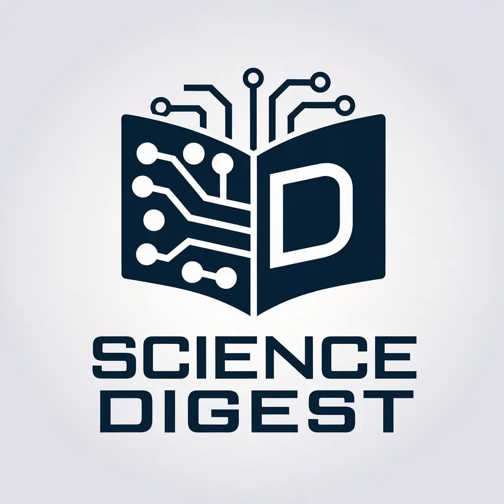 a vector logo design,with the text "Science Digest", main symbol:book technology,Moderate,be used in Technology industry,clear background