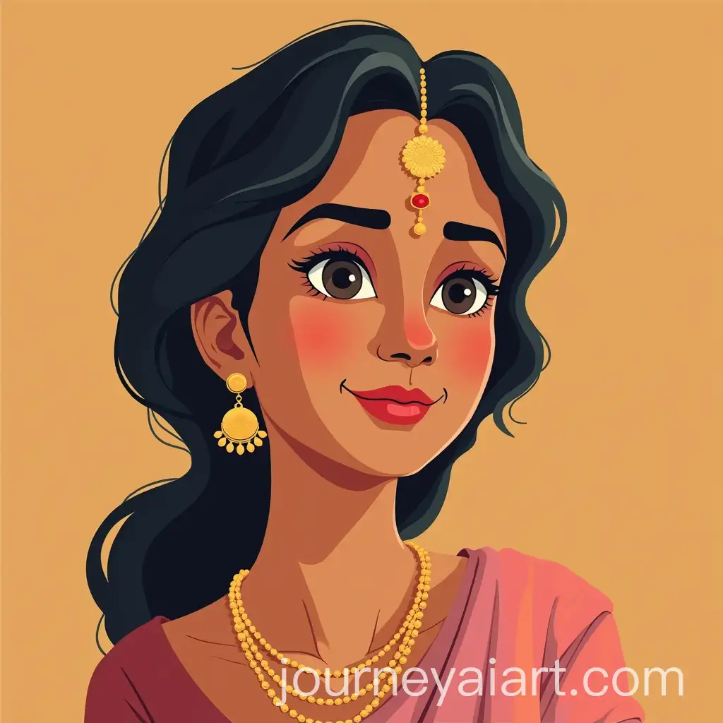 Portrait-of-a-MiddleAged-Indian-Woman-in-Traditional-Attire