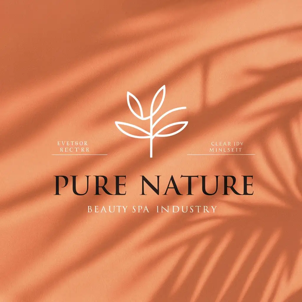 a vector logo design,with the text "Pure Nature", main symbol:elegance,Minimalistic,be used in Beauty Spa industry,clear background