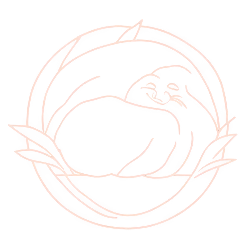 MinimalistPNG-Image-Usage-Analysis-Sleeping-Sloth-PNG-with-Tropical-Leaves-and-Sunset-Gradient-Clean-Vector-Art-Design