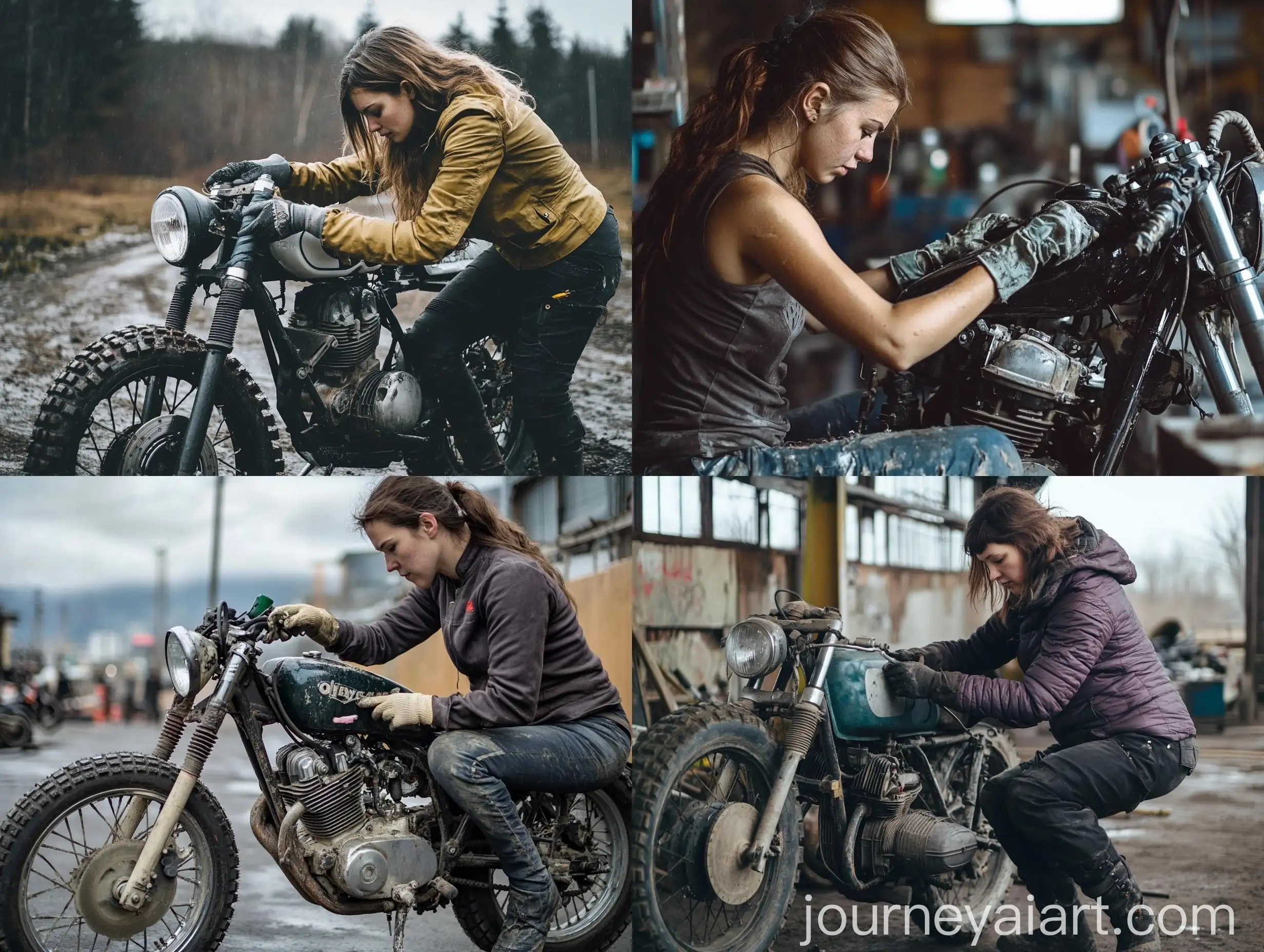 Woman-Working-on-Motorcycle-Craftsmanship-in-Action
