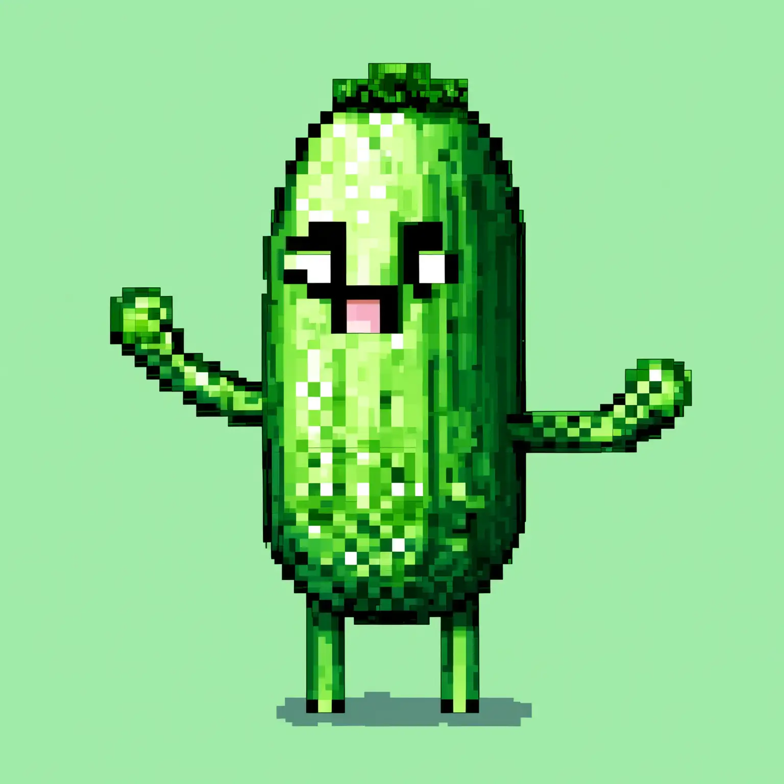 Whimsical Green Cucumber Character with Limbs