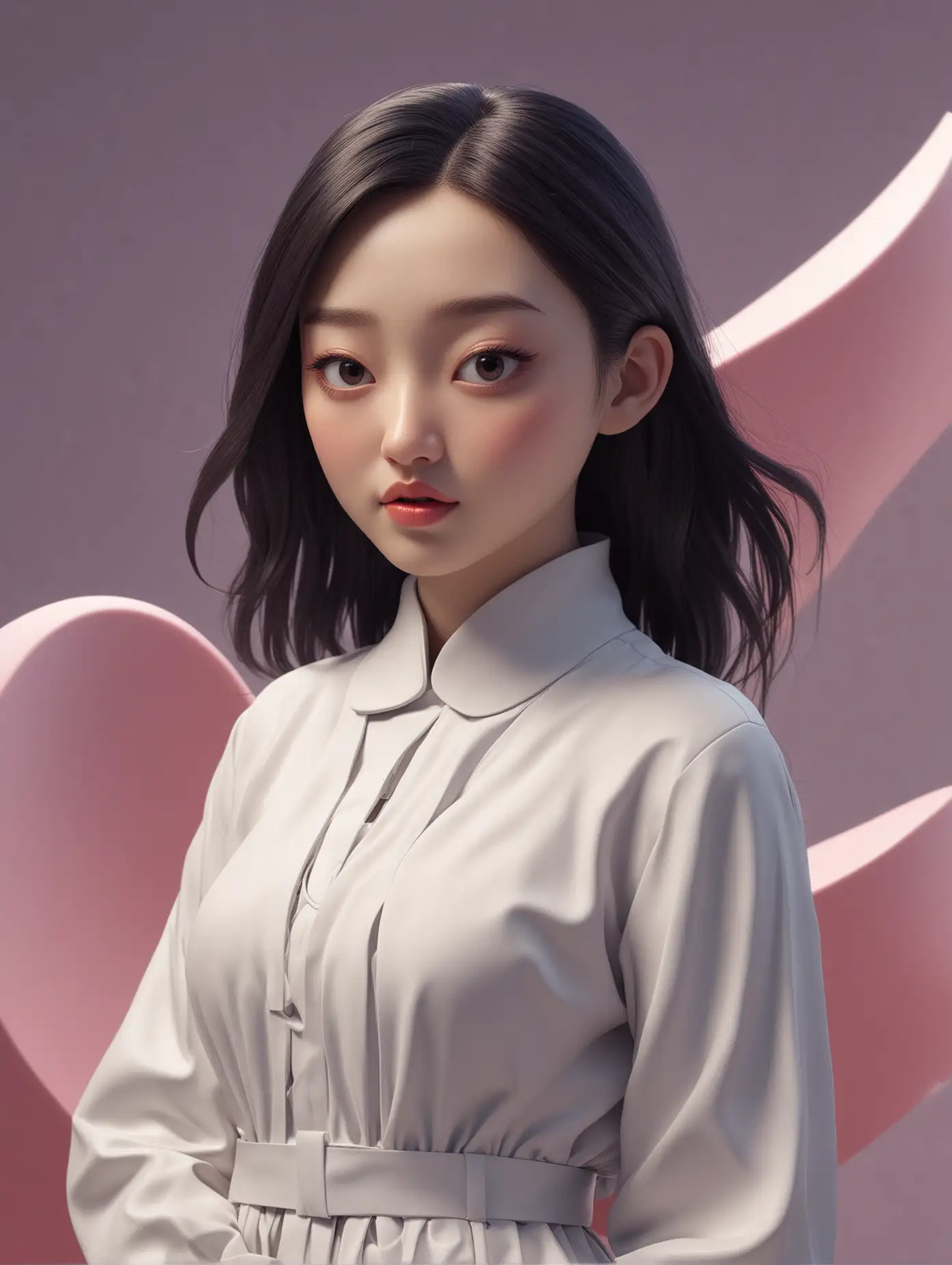 Digital-Modeling-of-Cool-Girl-in-Surreal-Chinese-Mythical-Landscape