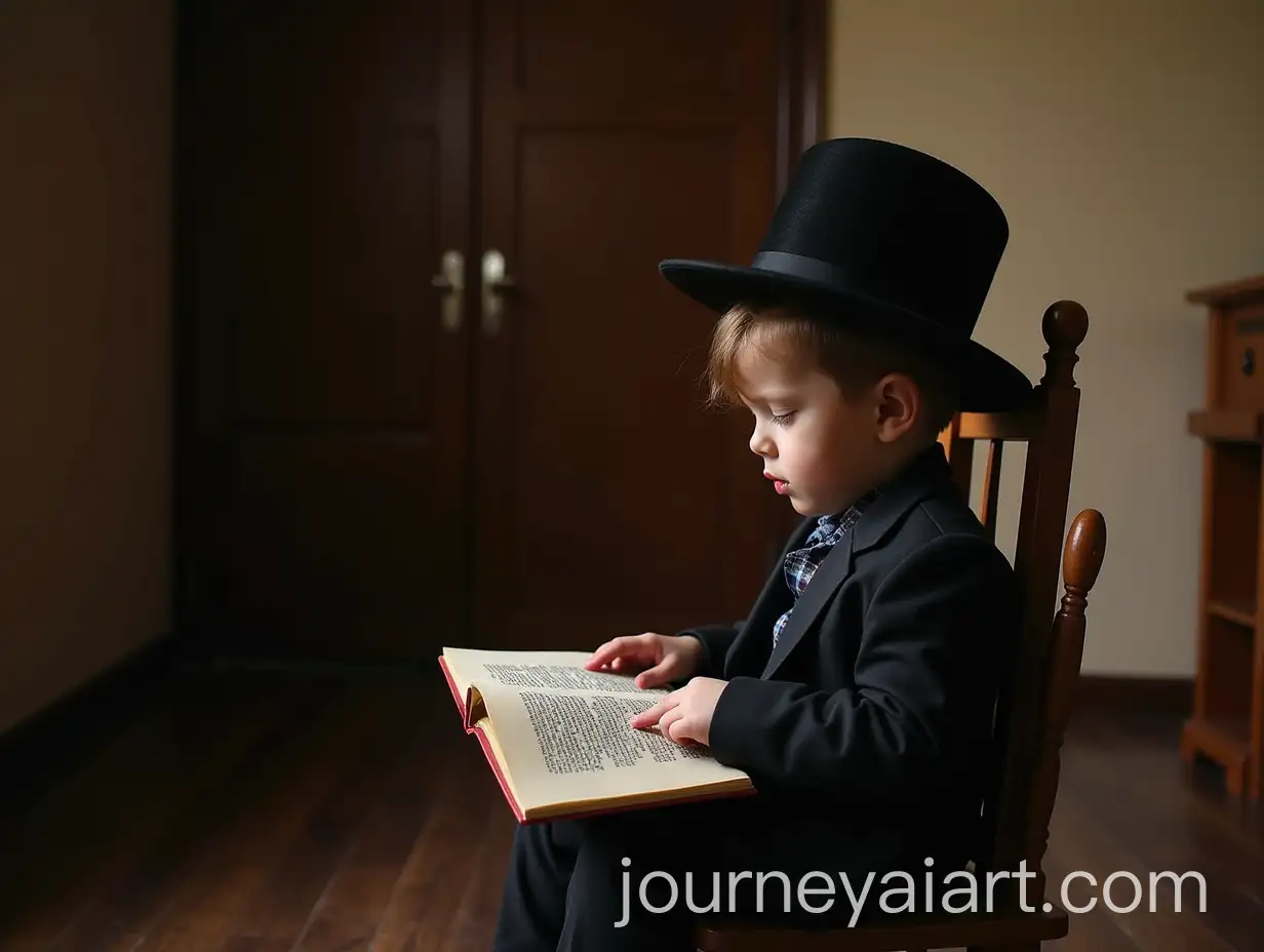 UltraOrthodox-Child-Studying-Torah-on-a-Small-Chair