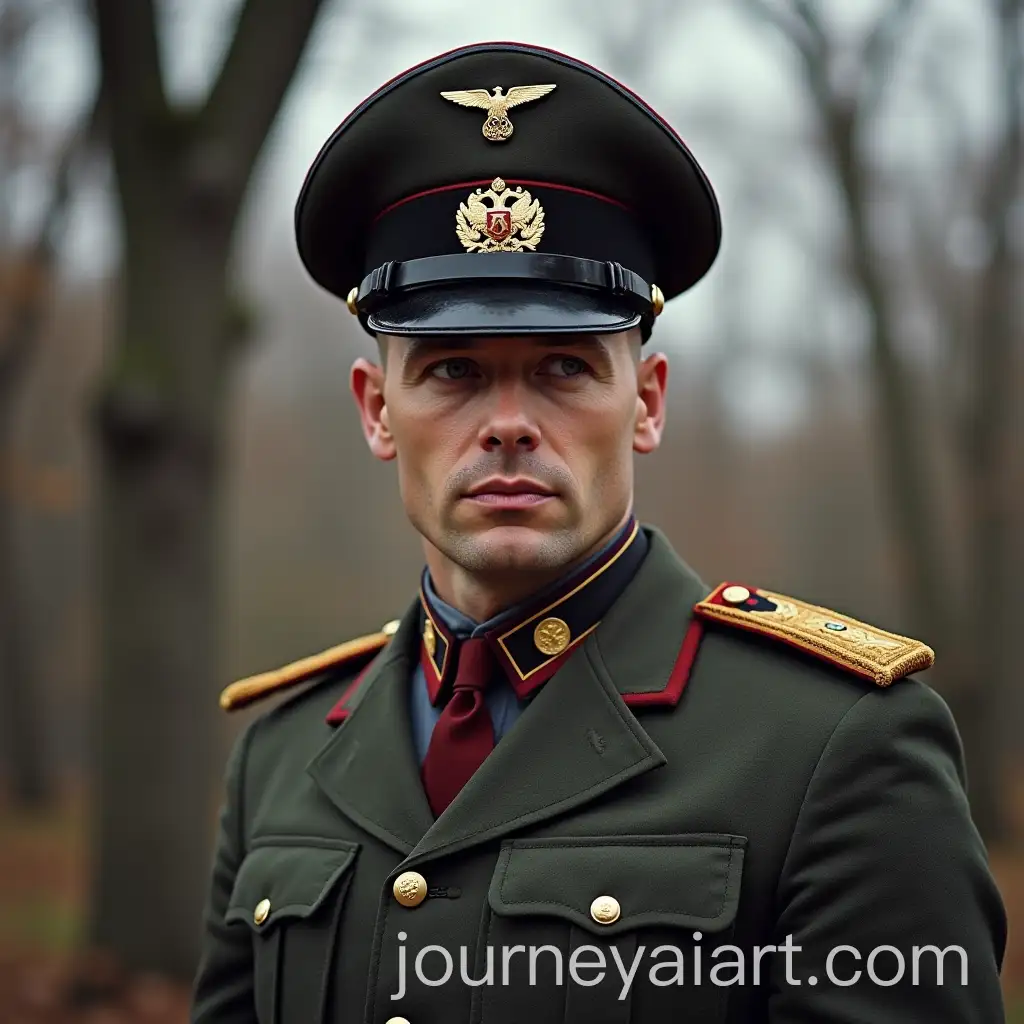 Man-in-World-War-Two-Russian-Military-Uniform