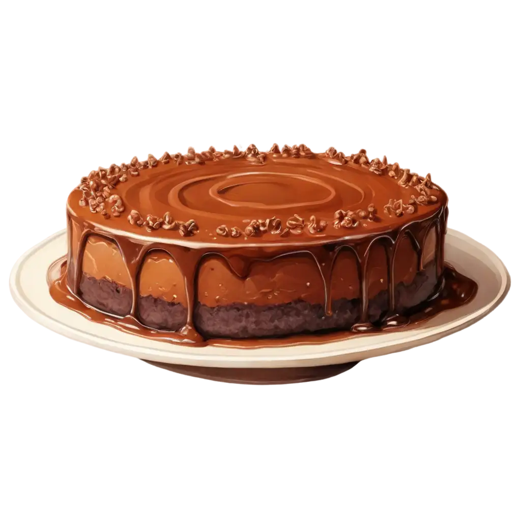 Chocolate-Cake-Pastry-with-Liquid-Melted-Chocolate-Dressing-PNG-Image-for-Culinary-Creations