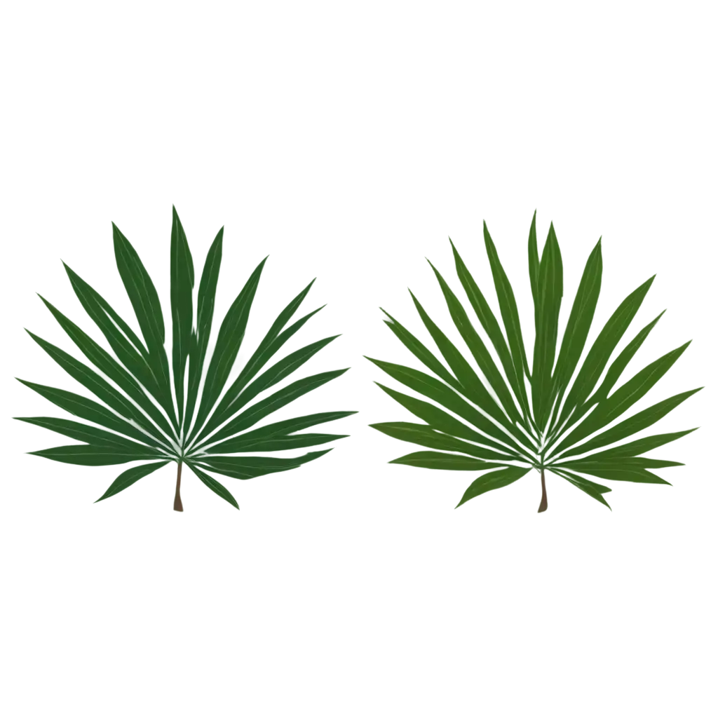 Palm leaves vertical in vector