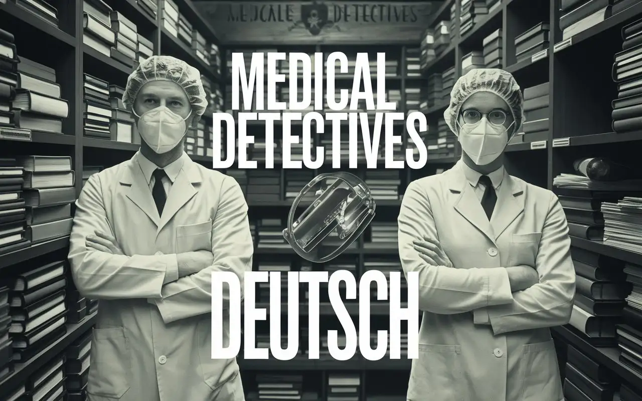 Doctors-in-White-Coats-Analyzing-Medical-Documents-with-MedicalAI-Image-Prompt-Expansion-Detectives-Deutsch-Background