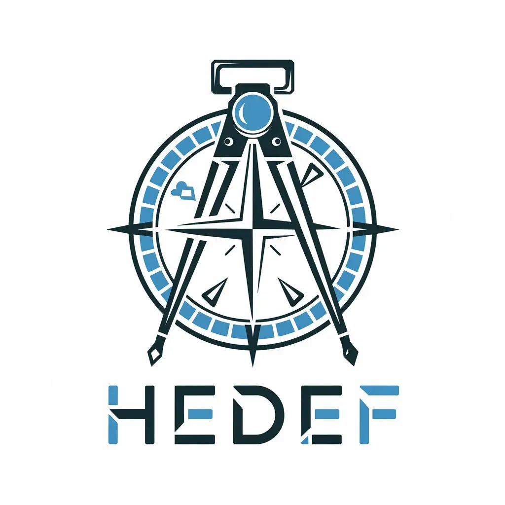 LOGO Design for Hedef Surveying Engineering with Compasses and Map on Clear Background