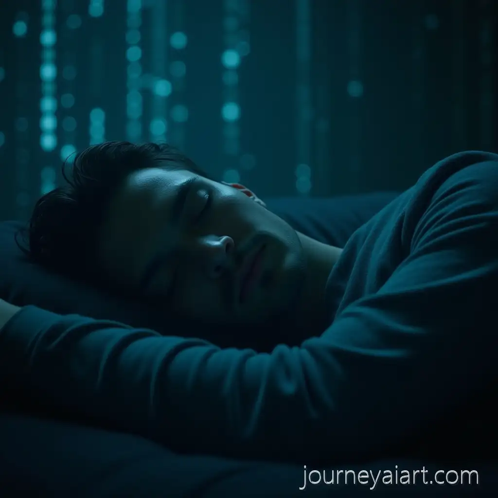 Neo-Sleeping-Peacefully-in-a-Futuristic-Digital-Dream-with-Matrix-Code