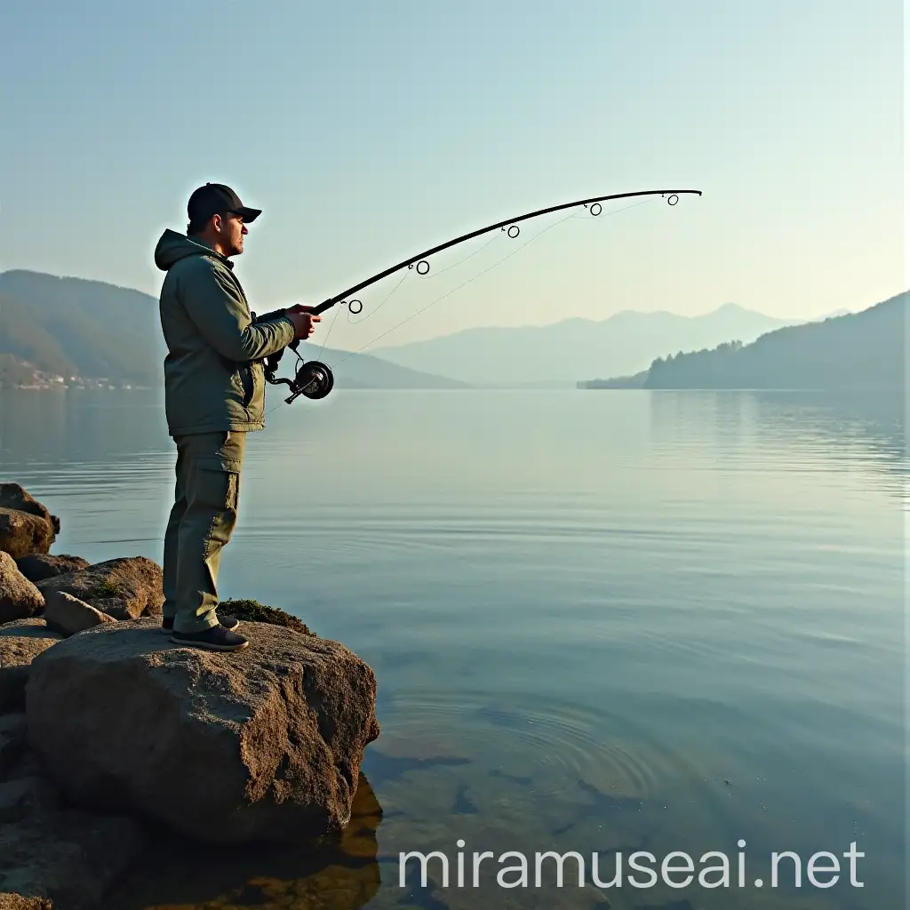 Relaxing Day Fishing by the Lake