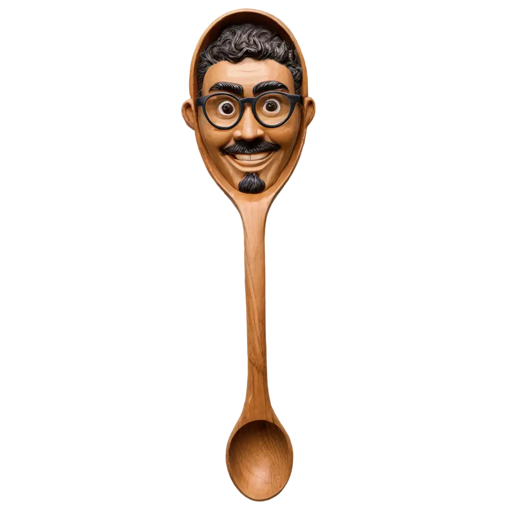 PNG-Image-Spoon-with-a-Batak-Face-Glasses-and-Brewok